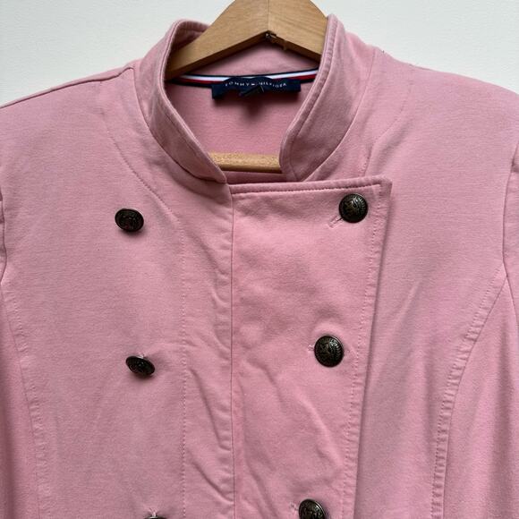 VINTAGE Tommy Hilfiger Pink Double-Breasted Jacket Military Y2K - Size Small - Picture 2 of 7